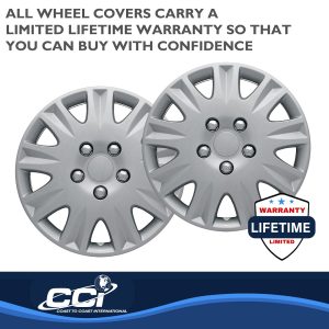 Coast to Coast Wheel Cover, 15 Inch, 9 Spoke, Silver, Plastic, Set of 4, Standard Leg – IWCB811115S