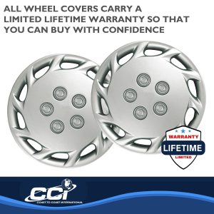 Coast to Coast Wheel Cover, 14 Inch, 10 Hole, Silver, Plastic, Set of 4, Standard Leg – IWCB87714S