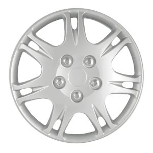 Coast to Coast Wheel Cover, 15 Inch, 7 Double Spoke, Silver, Plastic, Set of 4, Standard Leg – IWCB881315S