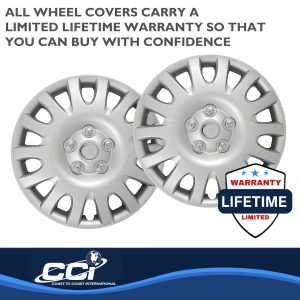Coast to Coast Wheel Cover, 16 Inch, 14 Spoke, Silver, Plastic, Set of 4, Standard Leg – IWCB883916S