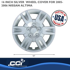 Coast to Coast Wheel Cover, 16 Inch, 6 Spoke, Silver, Plastic, Set of 4, Standard Leg – IWCB887216S
