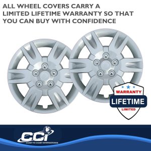 Coast to Coast Wheel Cover, 16 Inch, 6 Spoke, Silver, Plastic, Set of 4, Standard Leg – IWCB887216S
