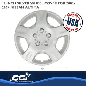 Coast to Coast Wheel Cover, 16 Inch, 5 Spoke, Silver, Plastic, Set of 4, Standard Leg – IWCB94216S
