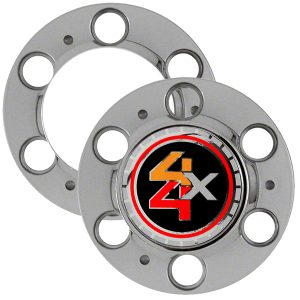Coast to Coast Wheel Center Cap, Two Open Style Caps/ Two Closed Style Caps with 4X4 Logo, Chrome Plated, ABS Plastic, Bolt-On, Set of 4 – IWCC2040