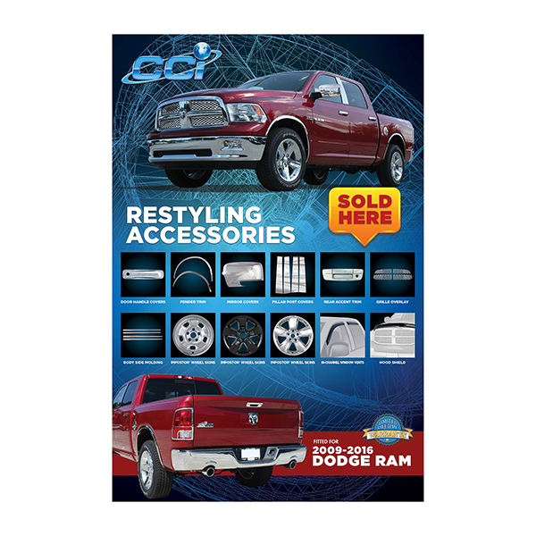 Coast to Coast Poster, Coast to Coast Restyling Accessories Installed on 09-16 Dodge Ram, 24 X 36 Inch – CCIDODGE