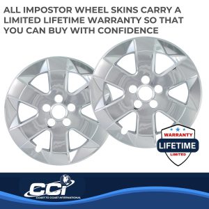 Coast to Coast Wheel Skin, Impostor ®, 15 Inch, 6 Spokes, Snap-On, Plated, Chrome, ABS Plastic, Set of 4 – IWCIMP324X