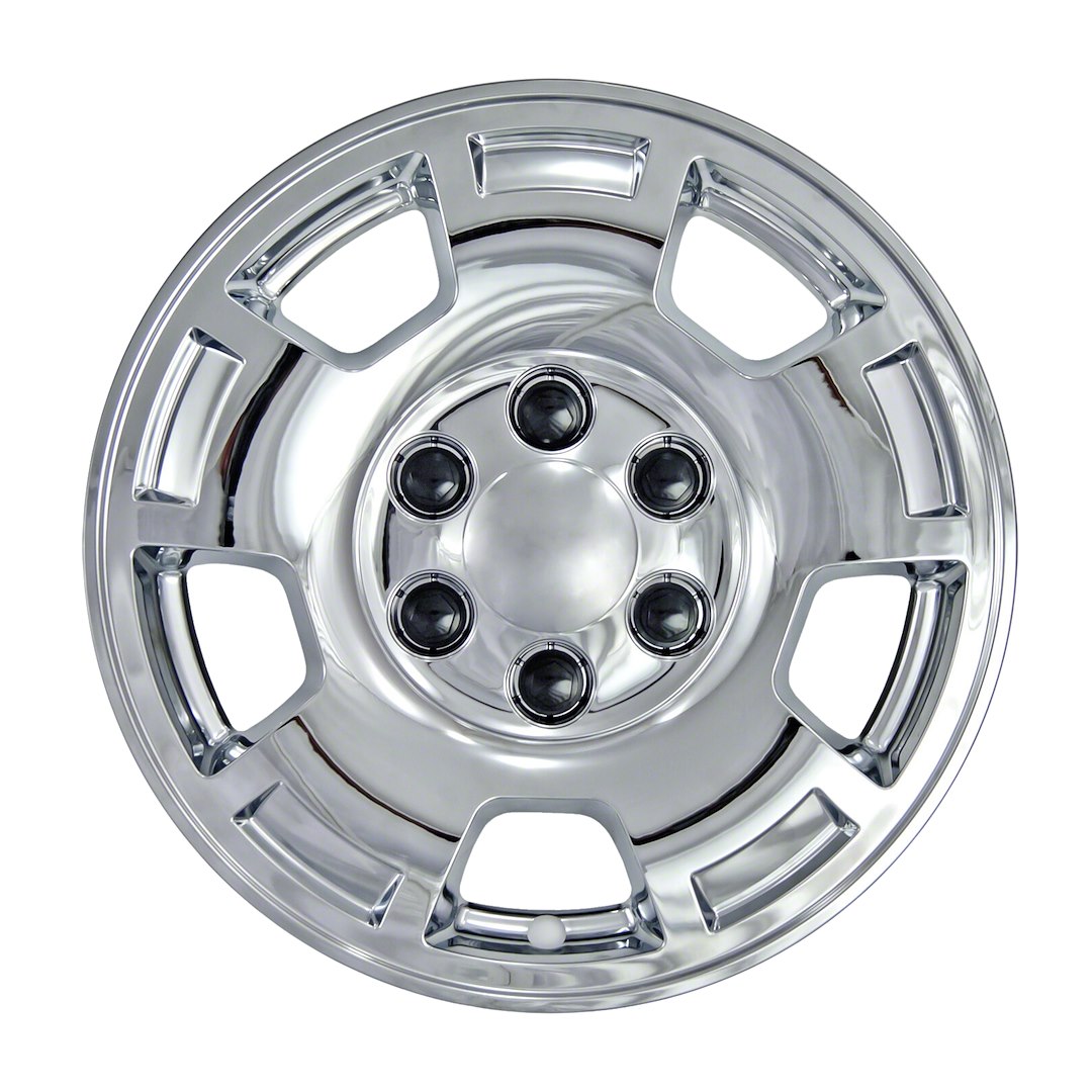 Coast to Coast Wheel Skin, Impostor ®, 17 Inch, 5 Spokes, Snap-On/Center Retention, Plated, Chrome, ABS Plastic, Set of 4 – IWCIMP347X