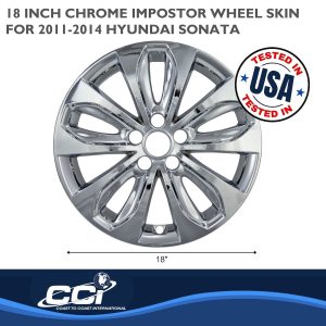 Coast to Coast Wheel Skin, Impostor ®, 18 Inch, 5 Double Spokes, Snap-On, Plated, Chrome, ABS Plastic, Set of 4 – IWCIMP353X