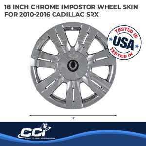 Coast to Coast Wheel Skin, Impostor ®, 18 Inch, 7 Double Spokes, Snap-On, Plated, Chrome, ABS Plastic, Set of 4 – IWCIMP357X