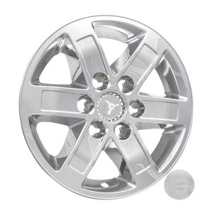 Coast to Coast Wheel Skin, Impostor ®, 17 Inch, 6 Spokes, Snap-On/Center Retention, Plated, Chrome, ABS Plastic, Set of 4 – IWCIMP358X