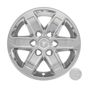 Coast to Coast Wheel Skin, Impostor ®, 17 Inch, 6 Spokes, Snap-On/Center Retention, Plated, Chrome, ABS Plastic, Set of 4 – IWCIMP358X
