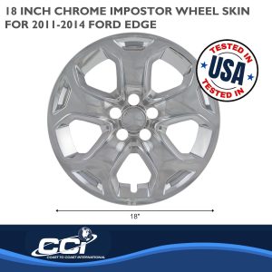 Coast to Coast Wheel Skin, Impostor ®, 18 Inch, 5 Spokes, Snap-On, Plated, Chrome, ABS Plastic, Set of 4 – IWCIMP359XN