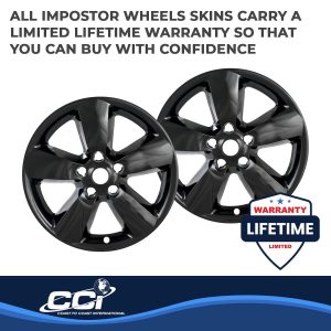 Coast to Coast Wheel Skin, Impostor ®, 20 Inch, 5 Spokes, Snap-On, Painted, Gloss Black, ABS Plastic, Set of 4 – IWCIMP361BLK