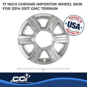 Coast to Coast Wheel Skin, Impostor ®, 17 Inch, 6 Spokes, Snap-On, Plated, Chrome, ABS Plastic, Set of 4 – IWCIMP369X
