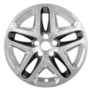 Coast to Coast Wheel Skin, Impostor ®, 17 Inch, 5 Split Spokes, Snap-On, Plated, Chrome/ Charcoal, ABS Plastic, Set of 4 – IWCIMP372CC