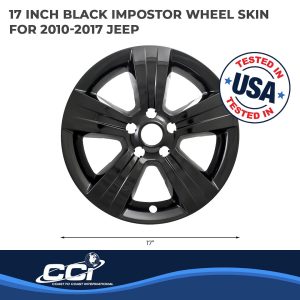 Coast to Coast Wheel Skin, Impostor ®, 17 Inch, 5 Spokes, Snap-On, Painted, Gloss Black, ABS Plastic, Set of 4 – IWCIMP373BLK