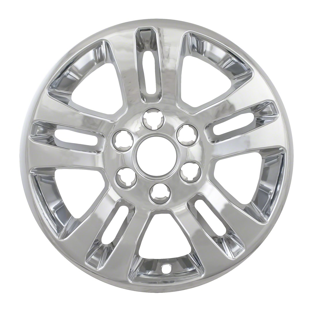Coast to Coast Wheel Skin, Impostor ®, 18 Inch, 5 Double Spokes, Snap-On/Center Retention, Plated, Chrome, ABS Plastic, Set of 4 – IWCIMP377XN