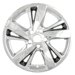 Coast to Coast Wheel Skin, Impostor ®, 17 Inch, 5 Double Spokes, Snap-On, Plated, Chrome/ Charcoal, ABS Plastic, Set of 4 – IWCIMP378CC
