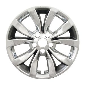 Coast to Coast Wheel Skin, Impostor ®, 17 Inch, 10 Spokes, Snap-On, Plated, Chrome/ Charcoal, ABS Plastic, Set of 4 – IWCIMP381CC