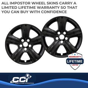 Coast to Coast Wheel Skin, Impostor ®, 17 Inch, 5 Split Spokes, Snap-On, Painted, Gloss Black, ABS Plastic, Set of 4 – IWCIMP383B