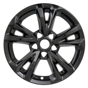 Coast to Coast Wheel Skin, Impostor ®, 17 Inch, 5 V Spokes, Snap-On, Painted, Gloss Black, ABS Plastic, Set of 4 – IWCIMP384BLK