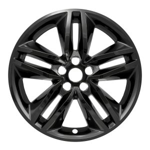 Coast to Coast Wheel Skin, Impostor ®, 18 Inch, 5 Double Spokes, Snap-On, Painted, Gloss Black, ABS Plastic, Set of 4 – IWCIMP385BLK