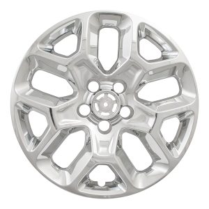 Coast to Coast Wheel Skin, Impostor ®, 17 Inch, 10 Vent, Snap-On/Center Retention, Plated, Chrome, ABS Plastic, Set of 4 – IWCIMP386X