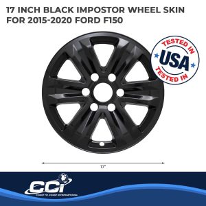 Coast to Coast Wheel Skin, Impostor ®, 17 Inch, 6 Spokes, Snap-On, Painted, Gloss Black, ABS Plastic, Set of 4 – IWCIMP387BLK