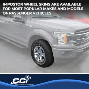 Coast to Coast Wheel Skin, Impostor ®, 17 Inch, 6 Spokes, Snap-On, Plated, Chrome, ABS Plastic, Set of 4 – IWCIMP387X