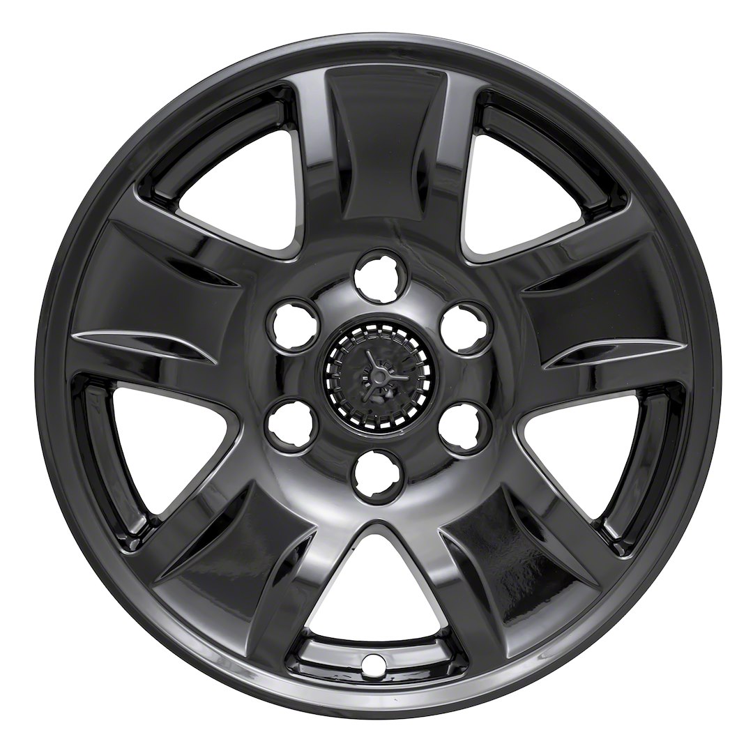 Coast to Coast Wheel Skin, Impostor ®, 17 Inch, 5 Spokes, Snap-On/Center Retention, Painted, Gloss Black, ABS Plastic, Set of 4 – IWCIMP390BLKN