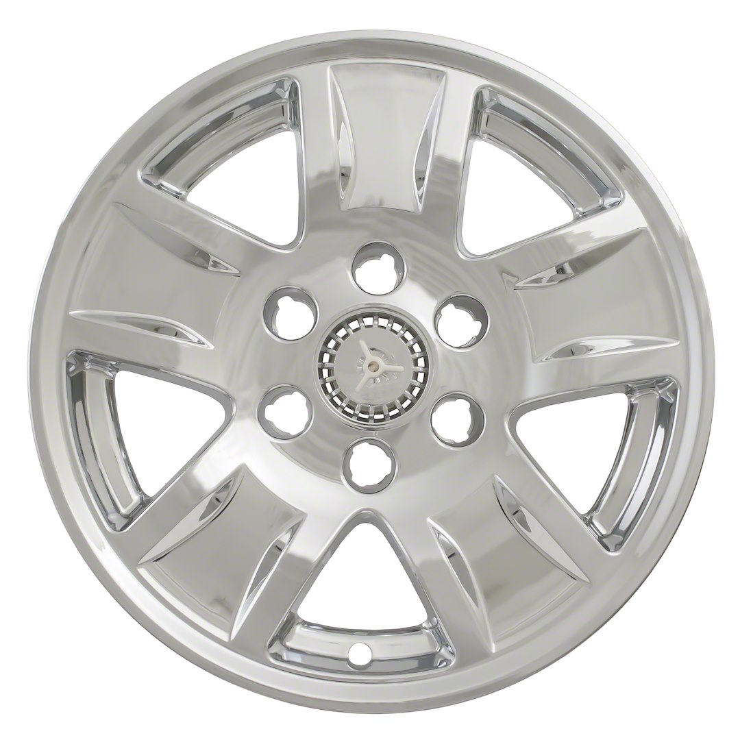 Coast to Coast Wheel Skin, Impostor ®, 17 Inch, 5 Spokes, Snap-On/Center Retention, Plated, Chrome, ABS Plastic, Set of 4 – IWCIMP390XN