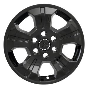Coast to Coast Wheel Skin, Impostor ®, 18 Inch, 5 Spokes, Snap-On/Center Retention, Painted, Gloss Black, ABS Plastic, Set of 4 – IWCIMP392BLK