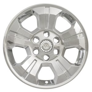 Coast to Coast Wheel Skin, Impostor ®, 18 Inch, 5 Spokes, Snap-On/Center Retention, Plated, Chrome, ABS Plastic, Set of 4 – IWCIMP392X