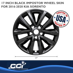 Coast to Coast Wheel Skin, Impostor ®, 17 Inch, 10 Spokes, Snap-On, Painted, Gloss Black, ABS Plastic, Set of 4 – IWCIMP399BLK