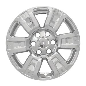 Coast to Coast Wheel Skin, Impostor ®, 18 Inch, 6 Spokes, Snap-On/Center Retention, Plated, Chrome, ABS Plastic, Set of 4 – IWCIMP403X