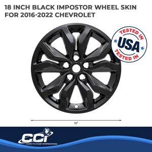 Coast to Coast Wheel Skin, Impostor ®, 18 Inch, 10 Spokes, Snap-On, Painted, Gloss Black, ABS Plastic, Set of 4 – IWCIMP407BLK