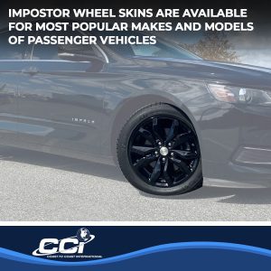 Coast to Coast Wheel Skin, Impostor ®, 18 Inch, 10 Spokes, Snap-On, Painted, Gloss Black, ABS Plastic, Set of 4 – IWCIMP407BLK