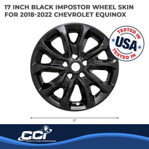 Coast to Coast Wheel Skin, Impostor ®, 17 Inch, 5 V Spokes, Snap-On, Painted, Gloss Black, ABS Plastic, Set of 4 – IWCIMP409BLK