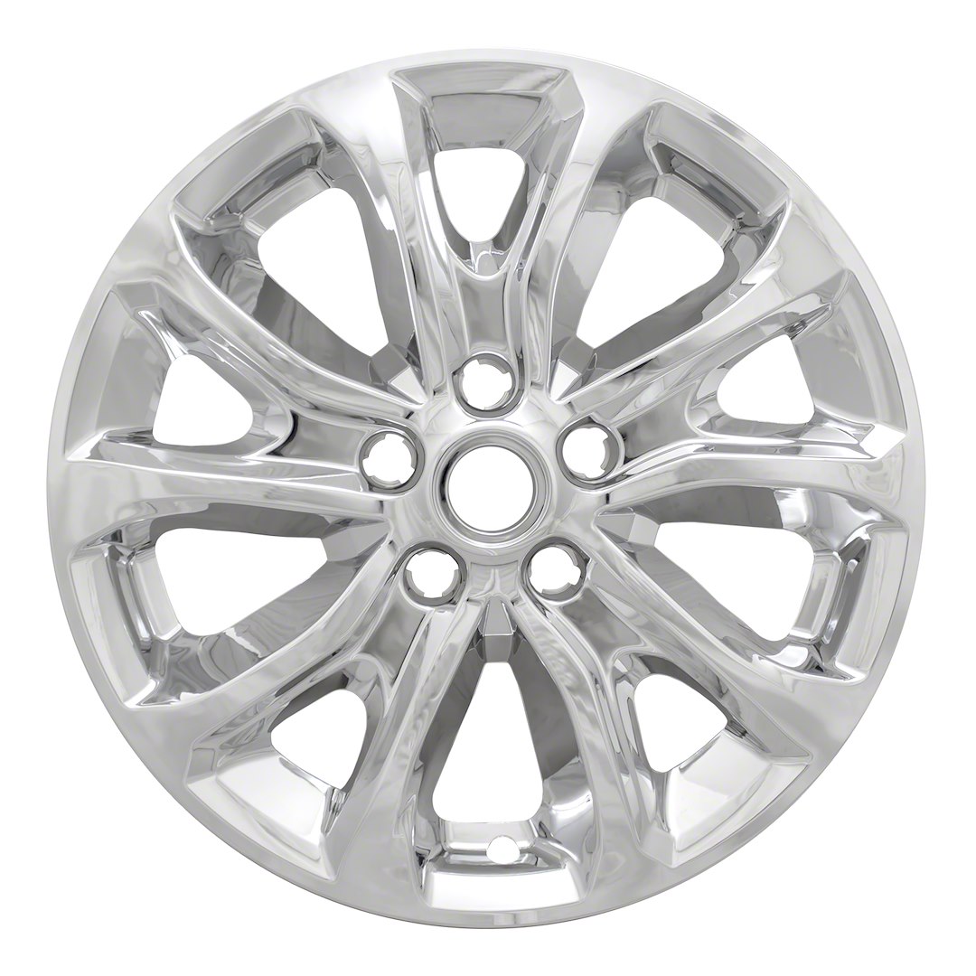 Coast to Coast Wheel Skin, Impostor ®, 17 Inch, 5 V Spokes, Snap-On, Plated, Chrome, ABS Plastic, Set of 4 – IWCIMP409X