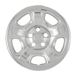Coast to Coast Wheel Skin, Impostor ®, 16 Inch, 5 Raised Dimpled Spokes, Snap-On, Plated, Chrome, ABS Plastic, Set of 4 – IWCIMP40X