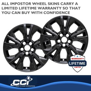 Coast to Coast Wheel Skin, Impostor ®, 18 Inch, 5 V Spokes, Snap-On, Painted, Gloss Black, ABS Plastic, Set of 4 – IWCIMP410BLK