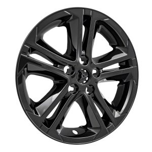 Coast to Coast Wheel Skin, Impostor ®, 16 Inch, 5 Double Spokes, Snap-On/Center Retention, Painted, Gloss Black, ABS Plastic, Set of 4 – IWCIMP412BLKN