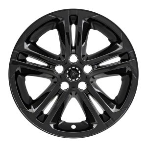 Coast to Coast Wheel Skin, Impostor ®, 16 Inch, 5 Double Spokes, Snap-On/Center Retention, Painted, Gloss Black, ABS Plastic, Set of 4 – IWCIMP412BLKN