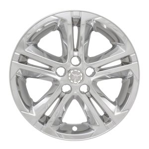 Coast to Coast Wheel Skin, Impostor ®, 16 Inch, 5 Double Spokes, Snap-On/Center Retention, Plated, Chrome, ABS Plastic, Set of 4 – IWCIMP412XN