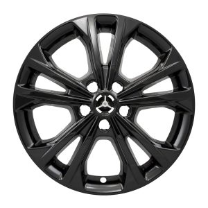 Coast to Coast Wheel Skin, Impostor ®, 17 Inch, 5 Double Spokes, Snap-On/Center Retention, Painted, Gloss Black, ABS Plastic, Set of 4 – IWCIMP414BLK