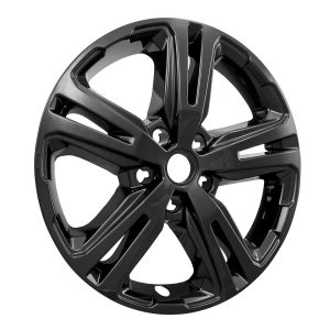 Coast to Coast Wheel Skin, Impostor ®, 17 Inch, 5 Double Spokes, Snap-On, Painted, Gloss Black, ABS Plastic, Set of 4 – IWCIMP417BLK
