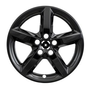 Coast to Coast Wheel Skin, Impostor ®, 18 Inch, 5 Spokes, Snap-On/Center Retention, Painted, Gloss Black, ABS Plastic, Set of 4 – IMP419BLK