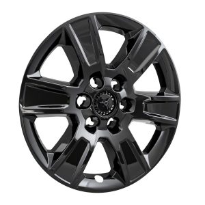 Coast to Coast Wheel Skin, Impostor ®, 20 Inch, 6 Spokes, Snap-On/Center Retention, Painted, Gloss Black, ABS Plastic, Set of 4 – IMP426BLK