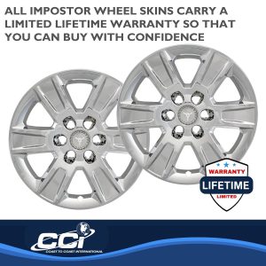 Coast to Coast Wheel Skin, Impostor ®, 20 Inch, 6 Spokes, Snap-On/Center Retention, Plated, Chrome, ABS Plastic, Set of 4 – IMP426X