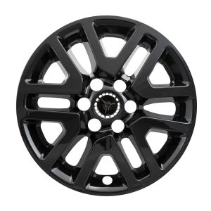 Coast to Coast Wheel Skin, Impostor ®, 16 Inch, 6 Split Spokes, Snap-On/Center Retention, Painted, Gloss Black, ABS Plastic, Set of 4 – IWCIMP427BLK